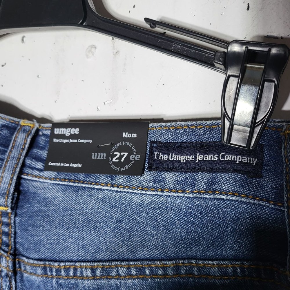 NWT Umgee Womens Mom Distressed Button Fly Medium Wash Denim Blue Jeans‎ Size 27 - Picture 9 of 12
